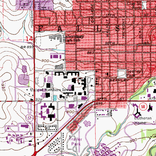 Topographic Map of Physics Building, IA