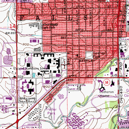 Topographic Map of Presidents Home, IA
