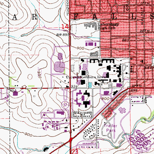 Topographic Map of Communication Arts Center, IA