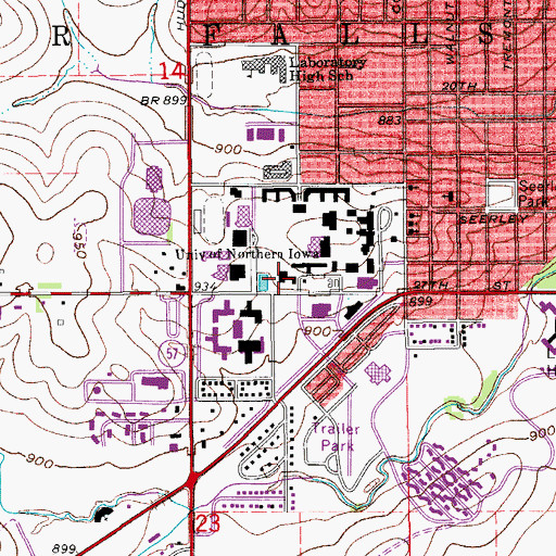 Topographic Map of Curris Business Building, IA