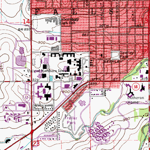 Topographic Map of Sabin Hall, IA