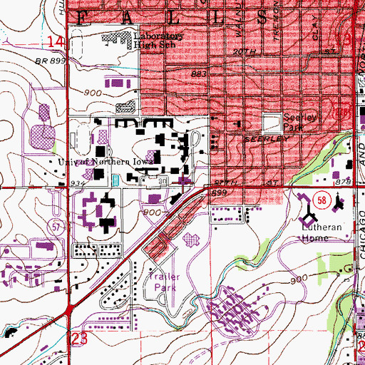 Topographic Map of McCollum Science Hall, IA