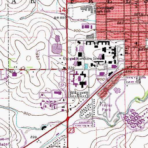 Topographic Map of Hagemann Hall, IA
