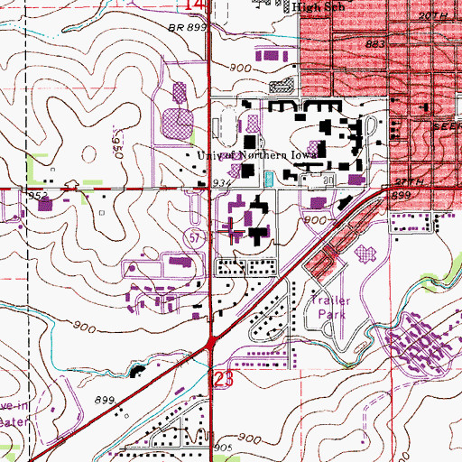 Topographic Map of Noehren Hall, IA