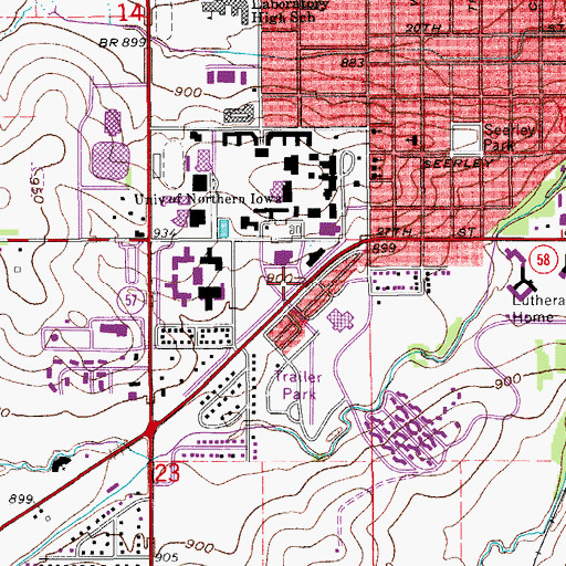 Topographic Map of Visitor and Information Center, IA