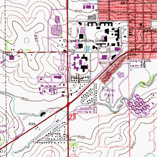 Topographic Map of College Courts, IA