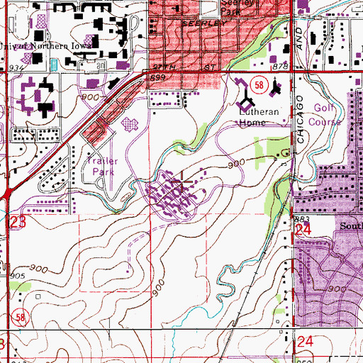 Topographic Map of Jennings Court, IA