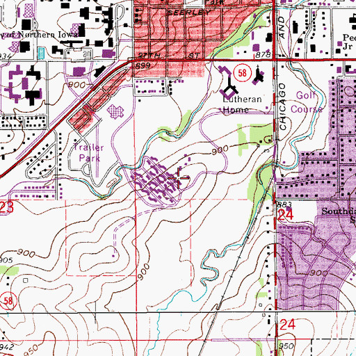 Topographic Map of University Apartments Office, IA