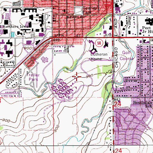 Topographic Map of Redidence on the Hill, IA