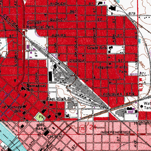 Topographic Map of Waterloo, IA