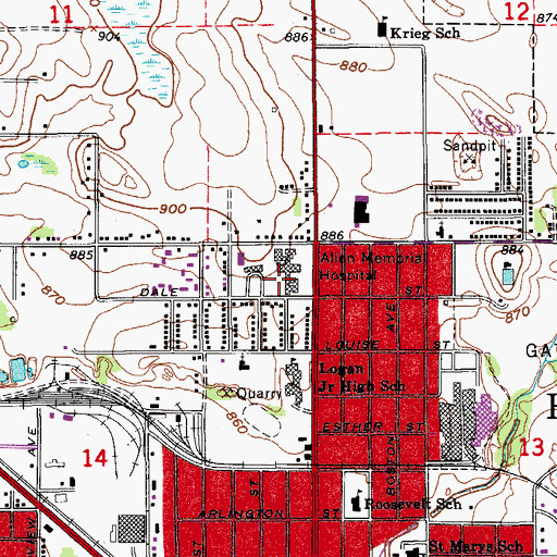 Topographic Map of Cedar Valley Medical Clinic, IA