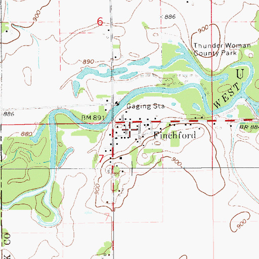 Topographic Map of Finchford Community Church, IA
