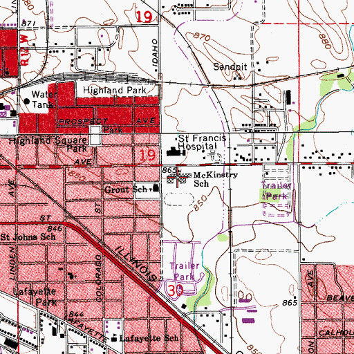 Topographic Map of Expo Alternative Learning Center, IA