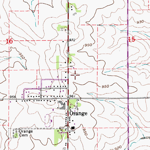 Topographic Map of Orange Elementary School, IA