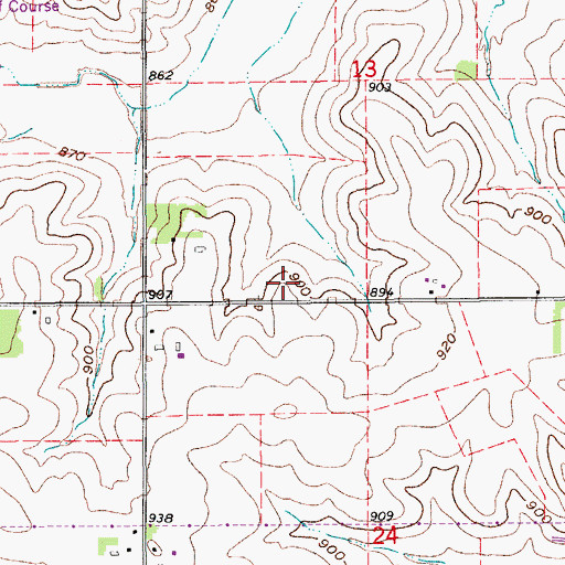 Topographic Map of Cedar Valley Arboretum and Botanic Gardens, IA