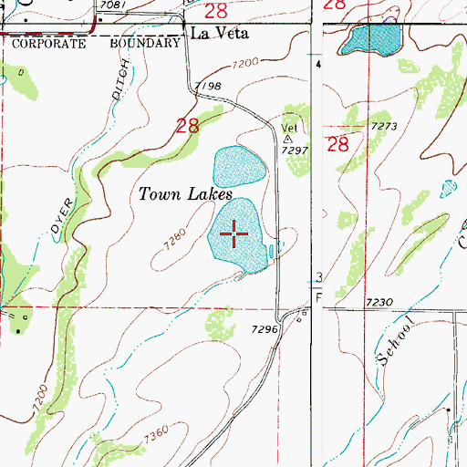 Topographic Map of La Veta Lake South Dam, CO