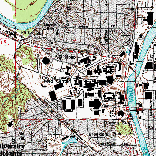 Topographic Map of Center for Disabilities and Development, IA