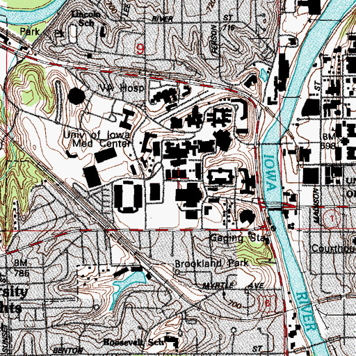 Topographic Map of John Pappajohn Pavilion, IA