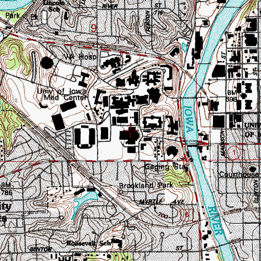 Topographic Map of Field House, IA