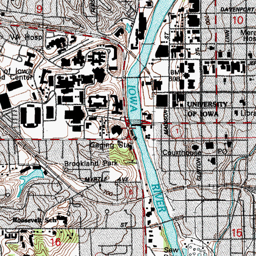 Topographic Map of Hydraulics Laboratory, IA