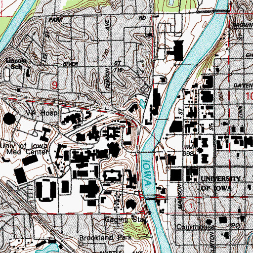 Topographic Map of Westlawn Building, IA