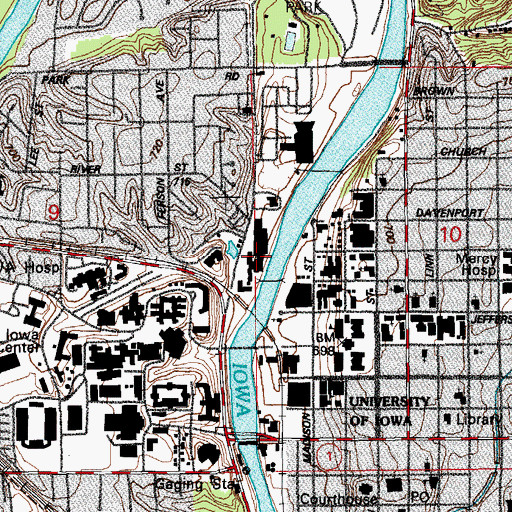 Topographic Map of Art Building, IA
