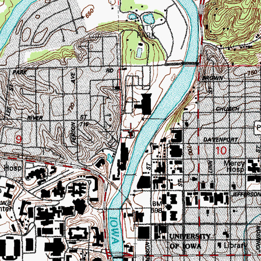 Topographic Map of Theatre Building, IA