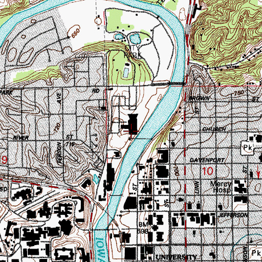Topographic Map of Voxman Music Building, IA