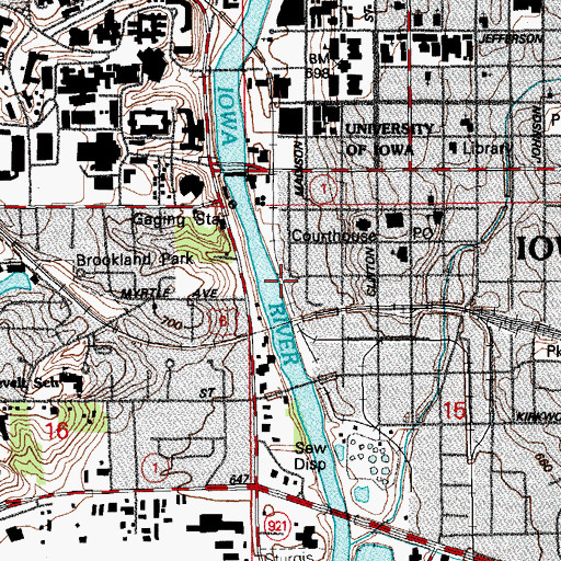 Topographic Map of Motor Pool, IA