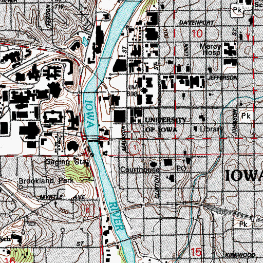 Topographic Map of Lindquist Center, IA