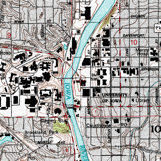Topographic Map of Samuel L Becker Communication Studies Building, IA
