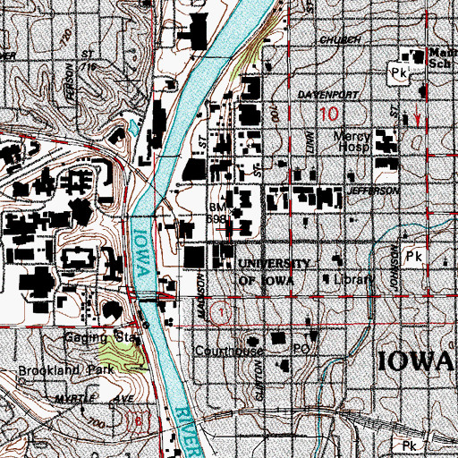 Topographic Map of MacLean Hall, IA