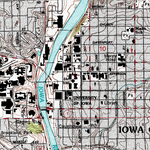 Topographic Map of MacBride Hall, IA