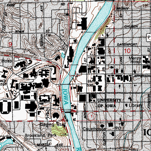 Topographic Map of Danforth Chapel, IA