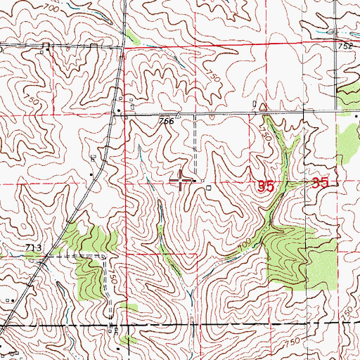 Topographic Map of Belle Air Post Office (historical), IA