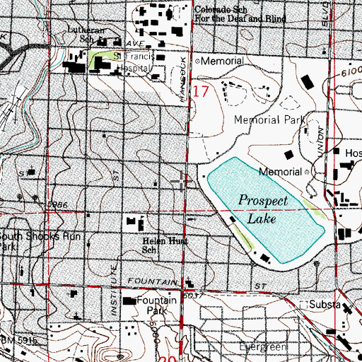 Topographic Map of Prospect Lake Dam, CO