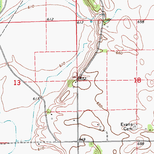 Topographic Map of Palestine Post Office (historical), IA