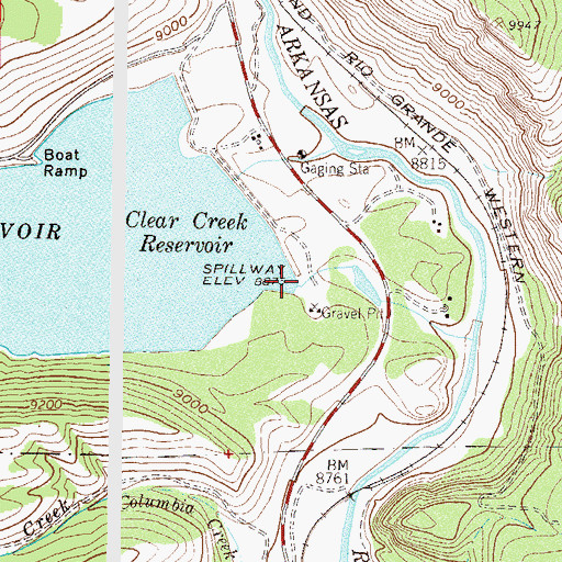 Topographic Map of Clear Creek Dam, CO