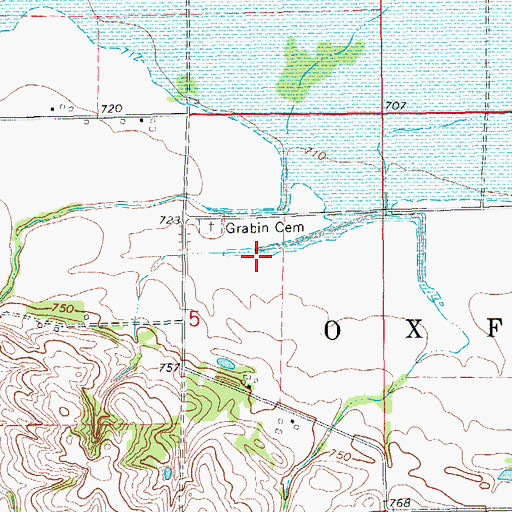 Topographic Map of Williams Prairie State Preserve, IA