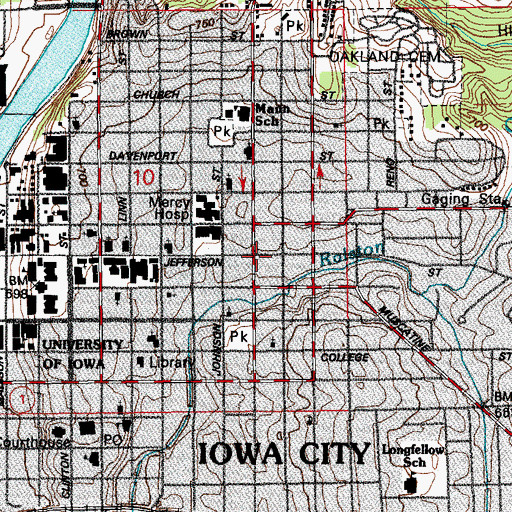 Topographic Map of Pediatric Associates Center, IA