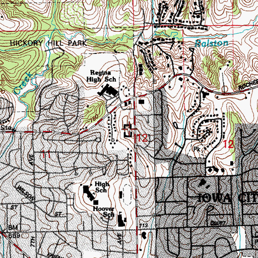 Topographic Map of Iowa City Family Practice Center, IA