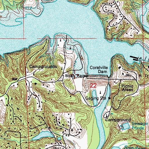 Topographic Map of Devonian Fossil Gorge, IA