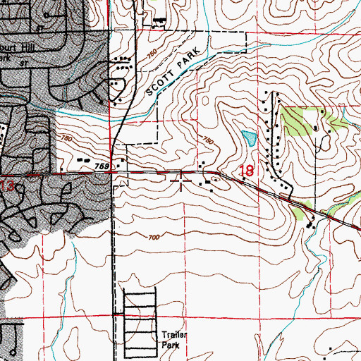 Topographic Map of Iowa City Church of Christ, IA