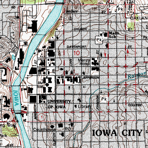 Topographic Map of Saint Marys Church, IA