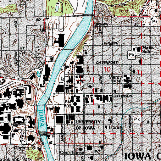 Topographic Map of Lutheran Campus Ministry, IA