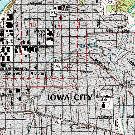 Topographic Map of Christian Science Church, IA