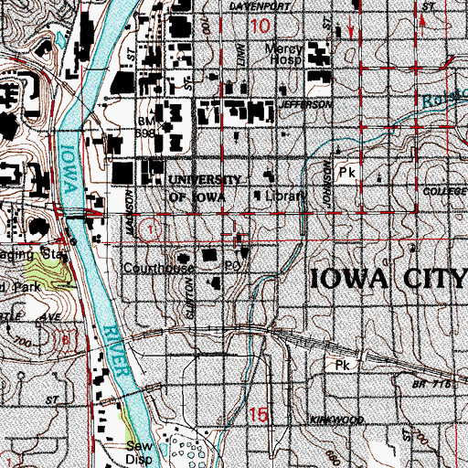 Topographic Map of Saint Patricks Church, IA