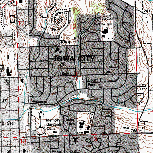 Topographic Map of Hope United Methodist Church, IA