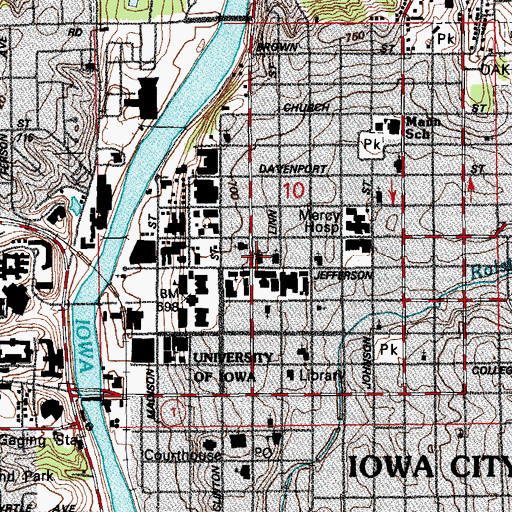 Topographic Map of United Methodist Hispanic Church, IA