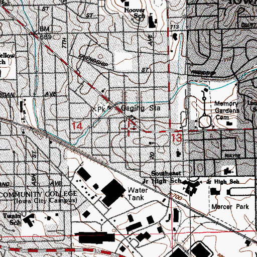 Topographic Map of Baptized Believers in Christ Church, IA